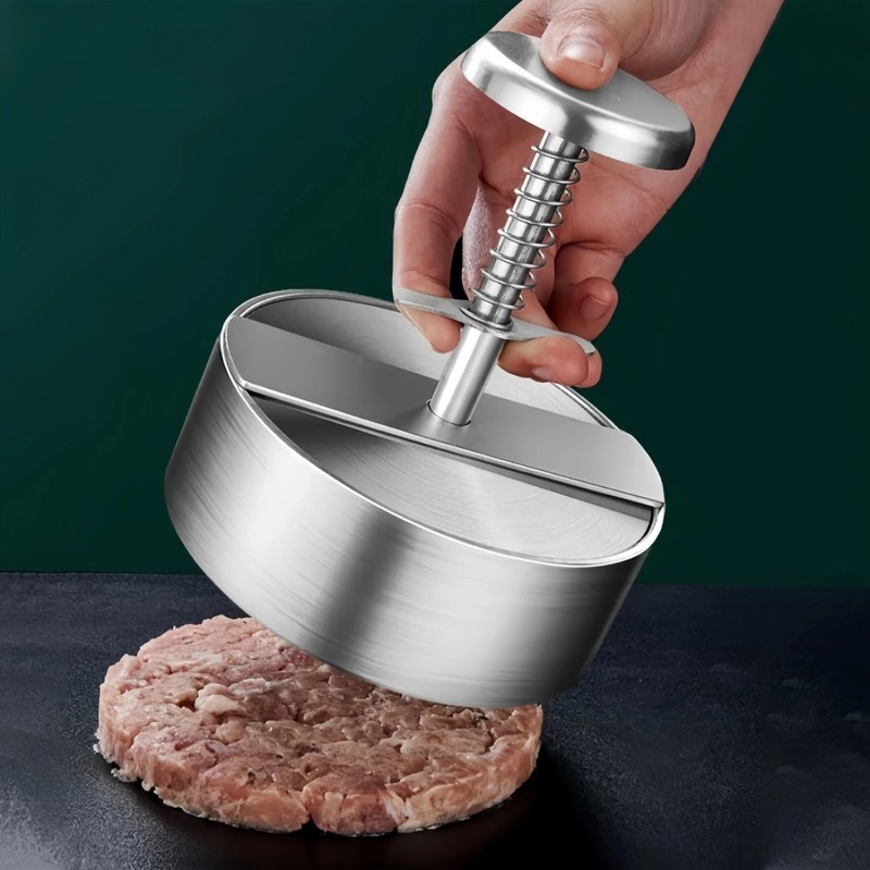 1pc 304 Stainless Steel Hamburger Patty Press Non-Stick Burger Maker gallery