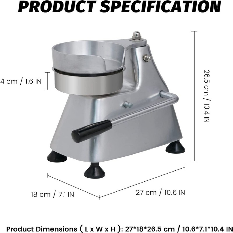 Clivia 3 in 1 Burger Press Patty Maker 4"/5"/6" Burger Trays with 1500pcs Paper gallery
