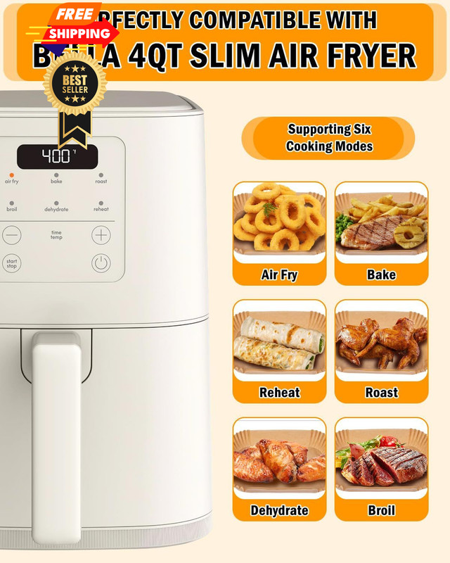 Air Fryer Disposable Paper For bella 4qt slim air fryer, 130PCs Burlywood gallery