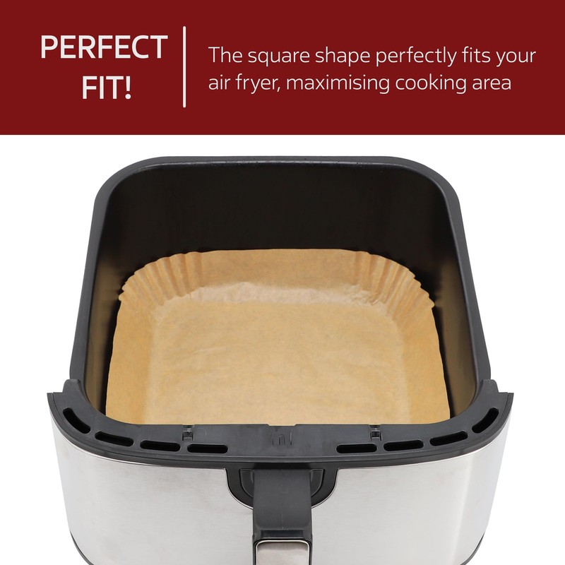MegaChef 125 Piece 8 Inch 8 Inch, 5-8 Quart Square Air Fry Large, Brown gallery