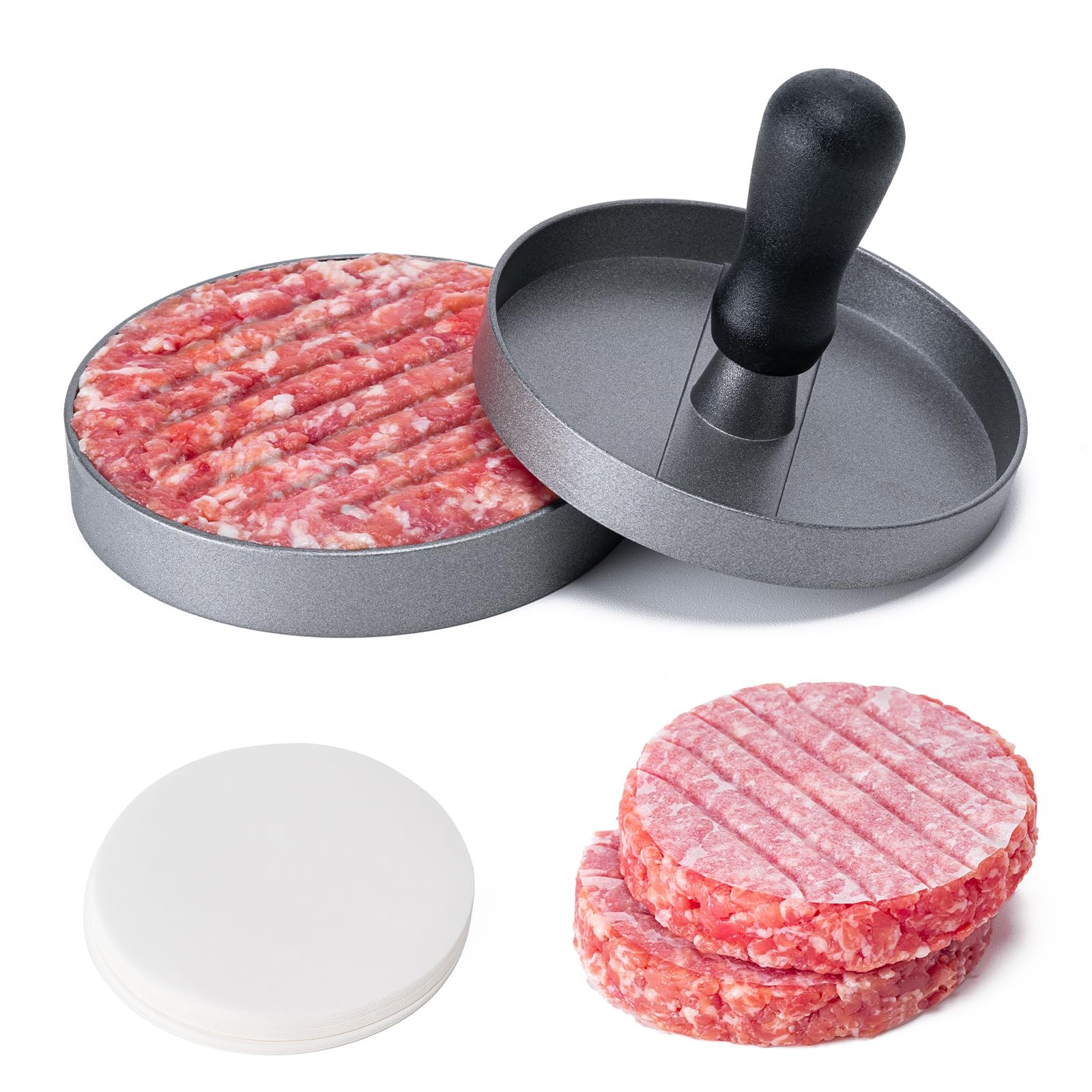 Yunzt Burger Press 100 Patty Papers Set,4.6 Makes 4.5" In Diameter Patties gallery