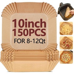 EKACO 10 Inch Air Fryer Liners Disposable-150PCS Square 10 Inch, Copper