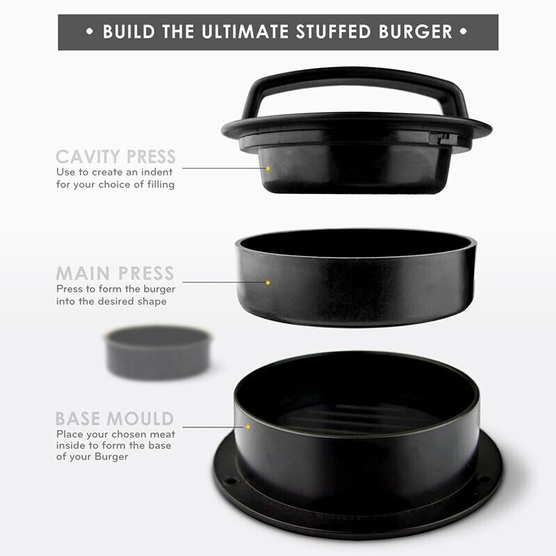 3 in 1 Stuffed Burger Press Hamburger Maker ABS Plastic Beef Patty Kitchen BBQ gallery