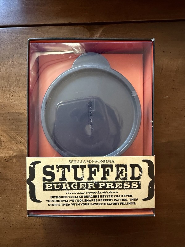 Williams-Sonoma Stuffed Burger Press Large 4 in Non-Stick Black Plastic NIB BBQ gallery