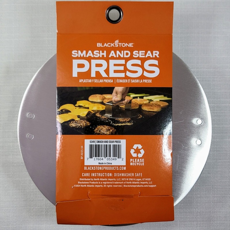 Blackstone Smash and Sear Press Burger Tool Stainless Steel Grill Gift (5349) gallery
