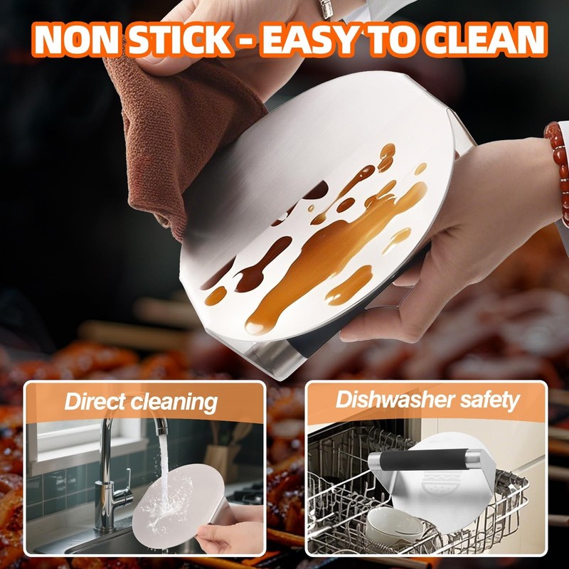 304 Stainless Steel Smash Burger Press with Heat-Resistant Gloves for Burger ... gallery