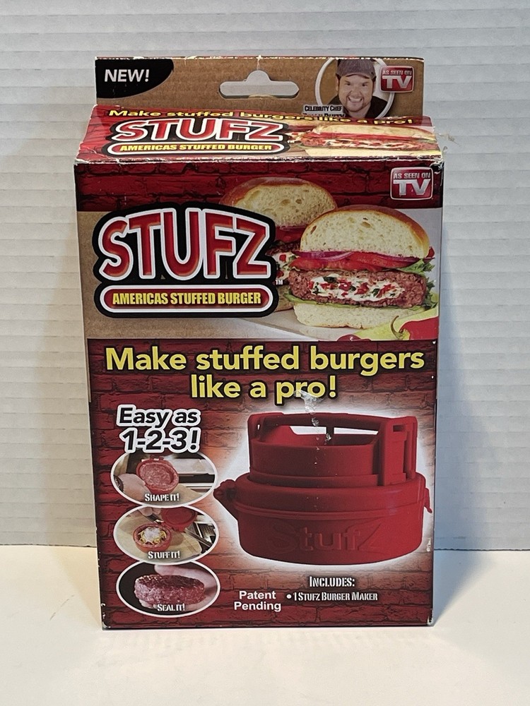 Stufz Stuffed Burger Press - Hamburger Patty Maker - As Seen On TV - Open Box