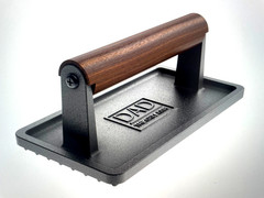 Gift for Dad – BBQ Cast Iron Grill Press Grilling inscribed “Dad The Grill King”