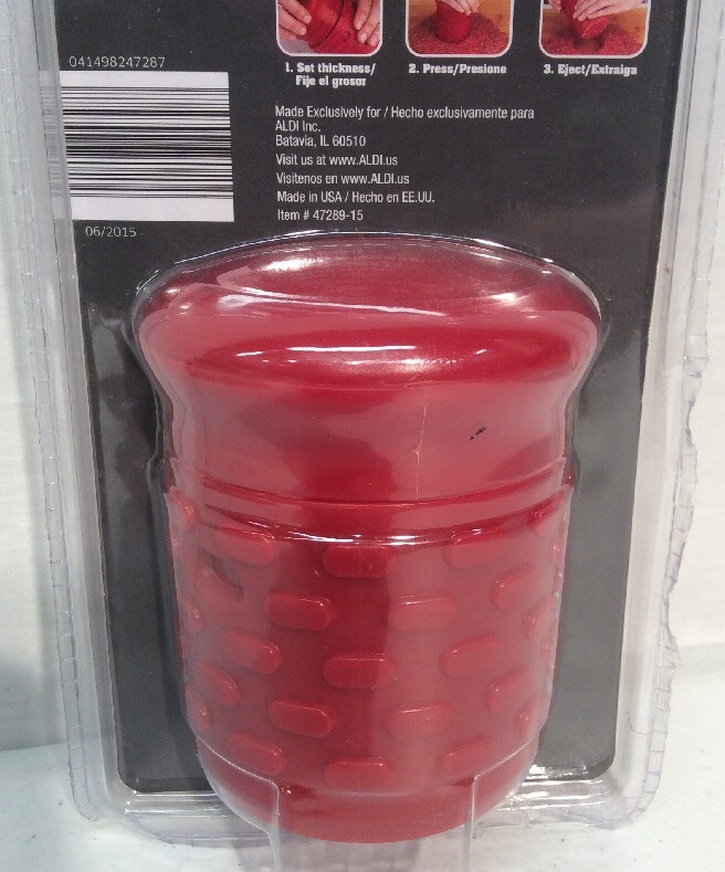 Burger Press Slider Press Adjustable with 3 Measures by Range Master Red 2 Piece gallery