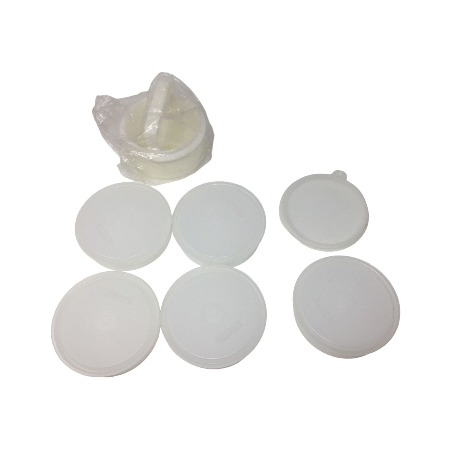 Tupperware Hamburger Keeper with Press and Plastic Discs to separate patties gallery