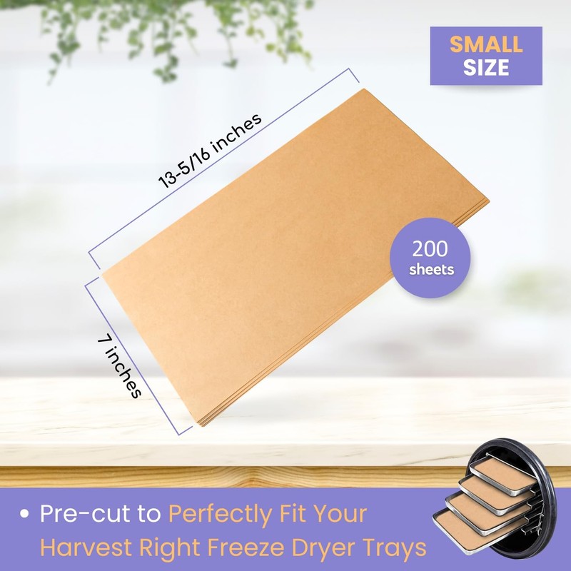 200 pack Parchment Paper For Harvest Right Freeze Dryer (S S - Small, Natural gallery