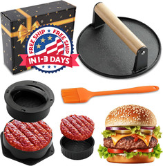 Kit de prensa de Smash Burger: 4 recipientes para almacenar hamburguesas