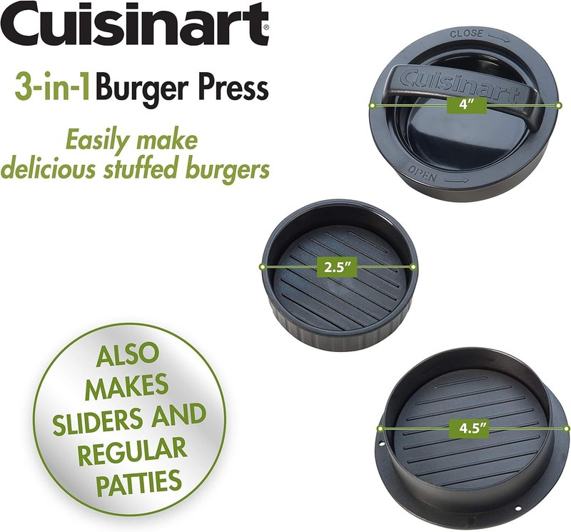 Prensa de Hamburguesas 3 en 1 Cuisinart - Molde Antiadherente para BBQ y Camping gallery