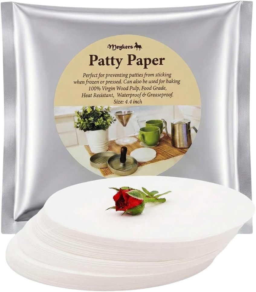 Patty Paper Sheets for 4/4.5 Inch Burger Press | 500 Pcs round | Hamburger Maker gallery
