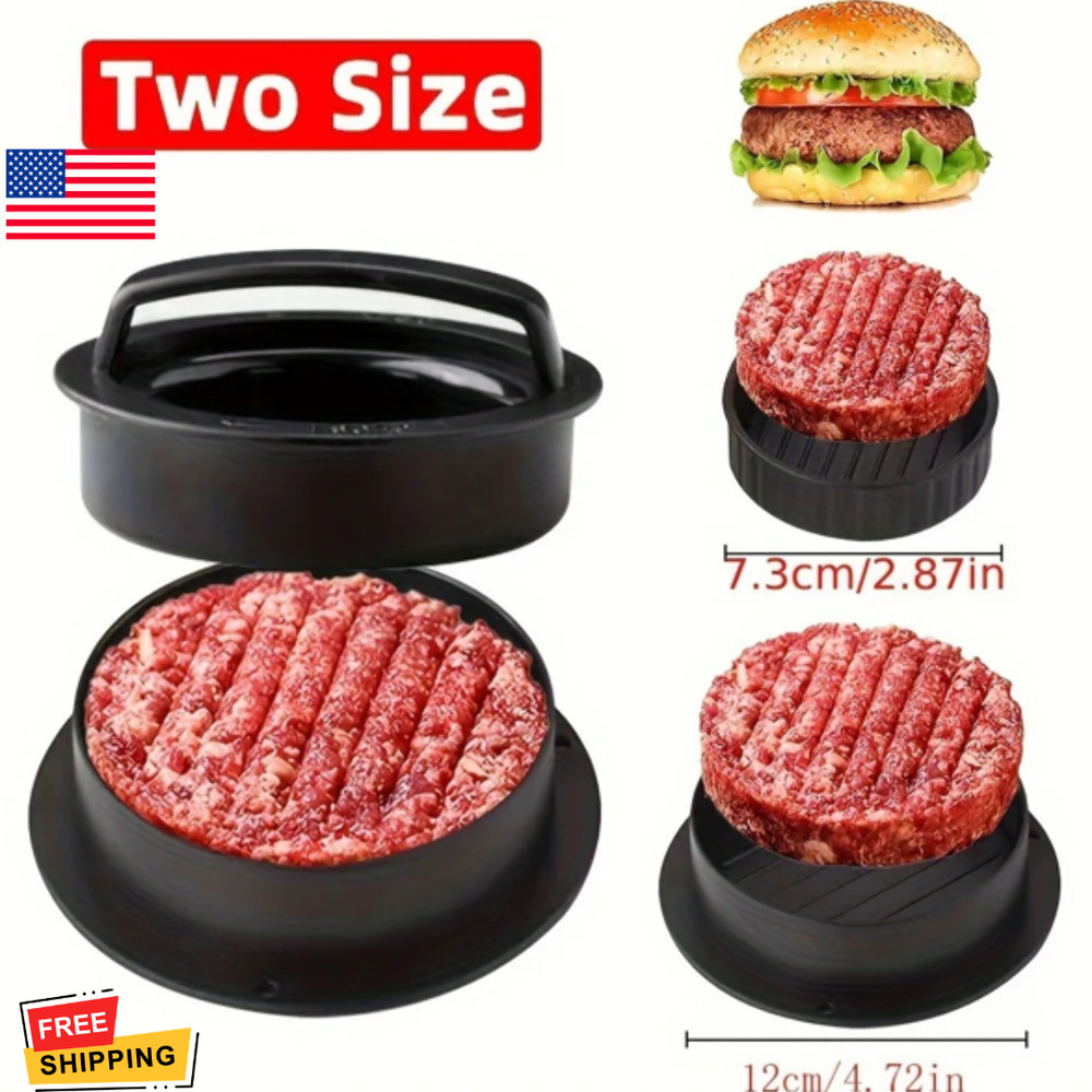 3 IN 1 Non Stick Stuffed Burger Press Hamburger Patty Molds Maker Sliders BBQ US