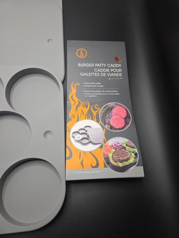 Prepology Set of 8 Silicone Burger Molds Burger Patty Caddy Pour Galettes