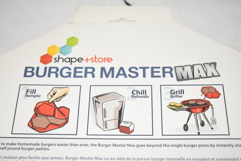 Shape+Store Burger Master Max Red Large Burger Press Freezer Tray Mold BPA Free gallery