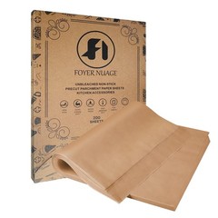 200 Pcs Unbleached Parchment Paper Baking Sheets, 8×12 inch 8 x12