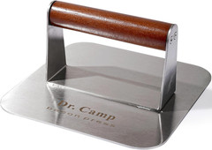 7 Inch Stainless Steel Burger Press with Real Wood Handle Heavy Duty Bacon Press