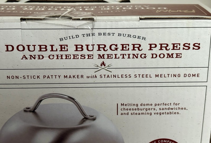 Burger Press Double & Cheese Melting Dome by Parini Stainless Steel NEW gallery