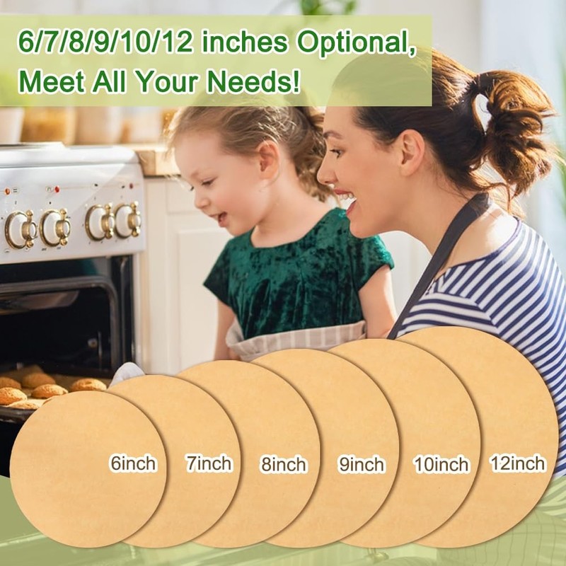 BOYAN 12 Inch Parchment Paper Rounds, Set of 220, 12inch-220pcs, Unbleached gallery