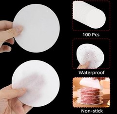 100 Pcs Burger Patty Paper Hamburger Parchment Papers 4 Inch Non-Stick Round new