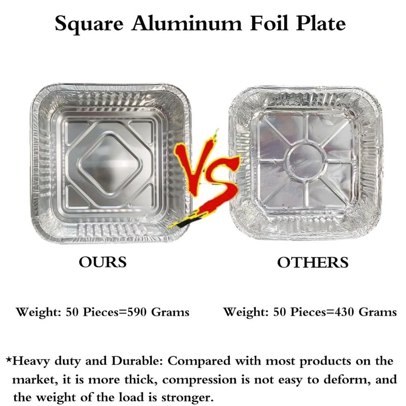 Non-Stick Disposable Air Fryer Aluminum Foil Liners 9*9 Inch-Square, Silver gallery