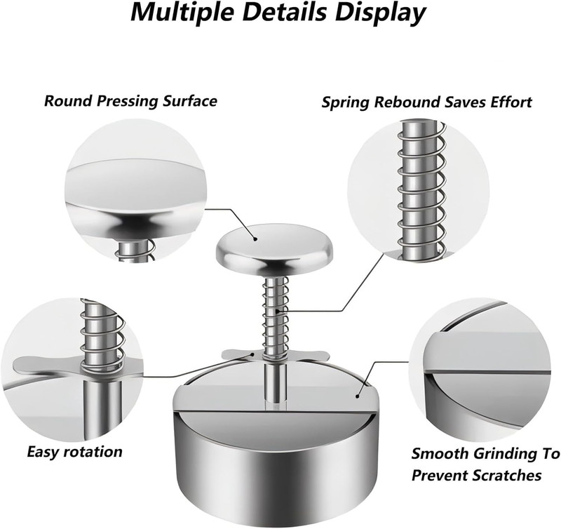 Hamburger Press Patty Maker,304 Stainless Steel Burger Press Patty Maker, Non-St gallery