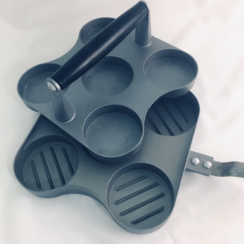 Hamburger Slider Maker Stuffer Top of Stove Cooker 5 Patties with Press Top gallery