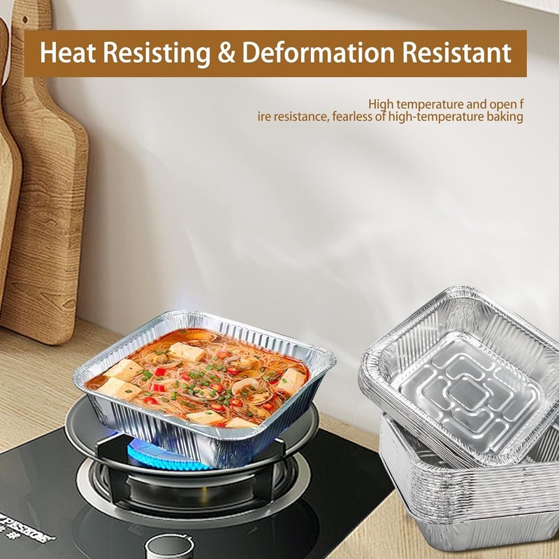 Non-Stick Disposable Air Fryer Aluminum Foil Liners 7*7 Inch-Square, Silver gallery