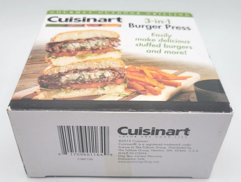 Cuisinart 3 in 1 Stuffed Burger Press Hamburger Patty Maker BBQ Grill Mold Tool gallery