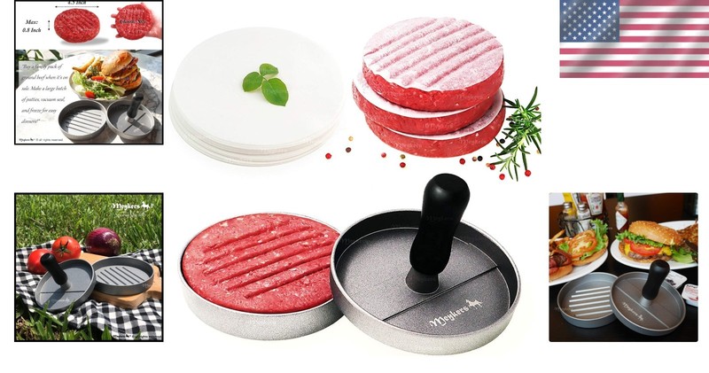 100-Piece Non-Stick Burger Press Set with Parchment Papers for Perfect Patties gallery