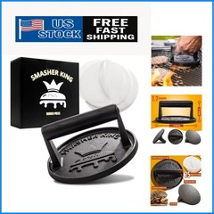 Compact Cast Iron Burger Smasher with 25 Patty Papers – Perfect for Any Kitchen