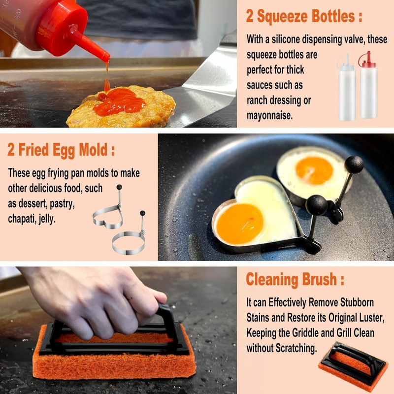 38PCS Griddle Accessories Kit, Professional Grill Tools Set for Outdoor Barbe... gallery
