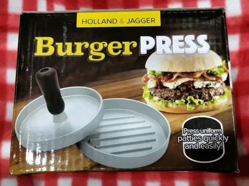2 Hamburger Patty Maker Grill Press Large Round Burger Metal Mould Cooking Tool gallery