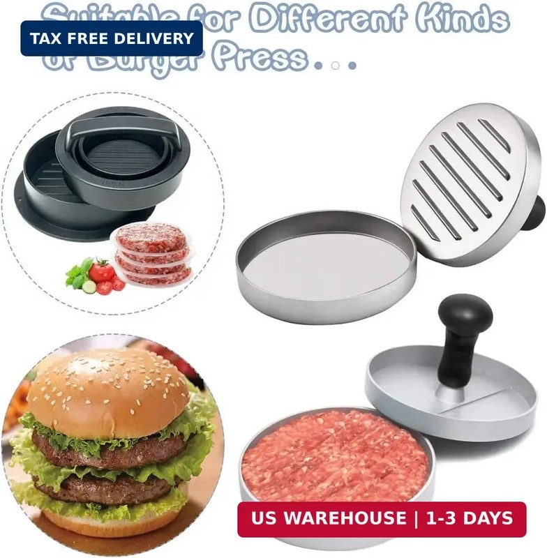 Hamburger Patty Paper Round 5.5 Inch, Set of 200, Non Stick Patty Paper Sheets f gallery