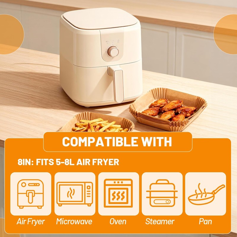 Air Fryer Liners Disposable Paper Liners, Square small, Yellow gallery