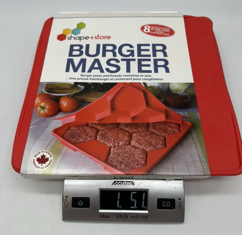 Shape + Store Burger Master 8 in 1 Burger Press & Freezer Container Silicone NEW gallery