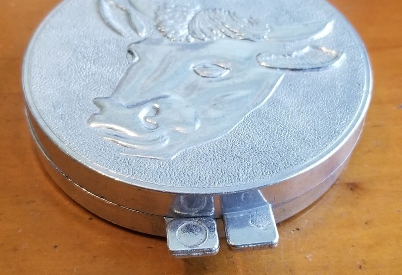 Vintage ALUMINUM 3.5” Hamburger Press Patty-Maker Meat Mold COW Bull Taiwan gallery