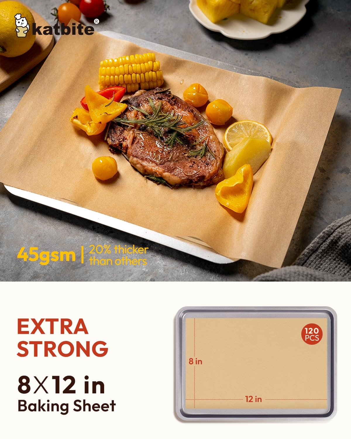 Katbite 120Pcs 8x12 inches Parchment Paper Sheets, Inches, 8“x12“-120 gallery