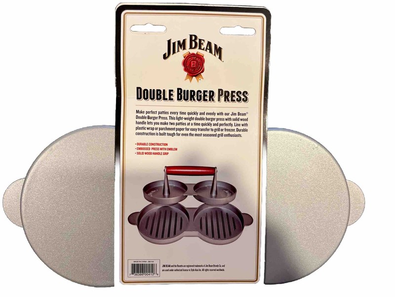 Jim Beam Non Stick Heavy Duty Aluminum Double Burger Grilling Patty Press JB0169 gallery