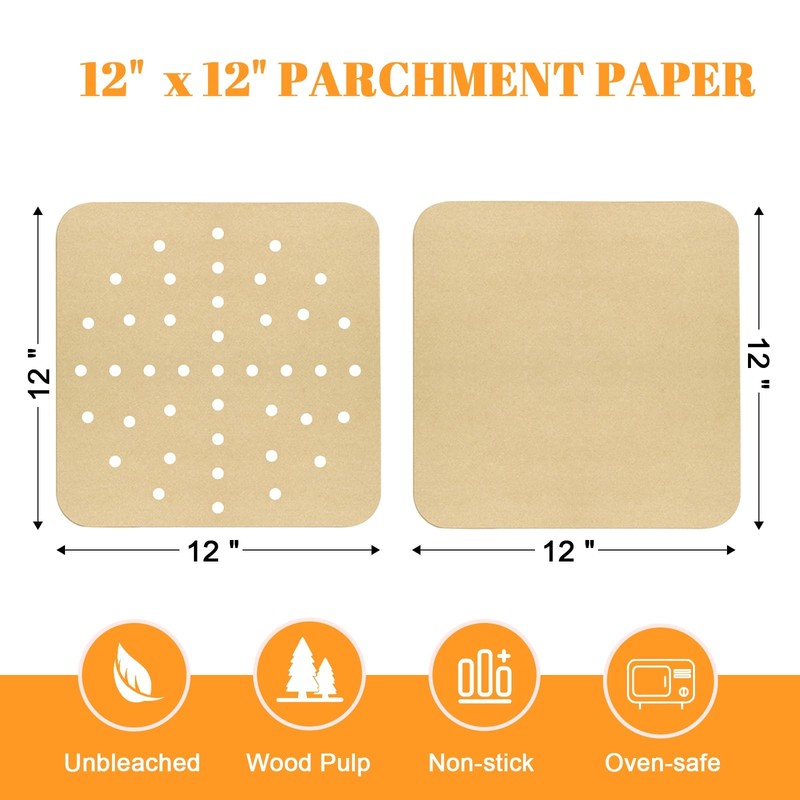 Golden Associate 12 x 12 inch Parchment Paper Liners Air 12''x12'' 130 Pcs gallery