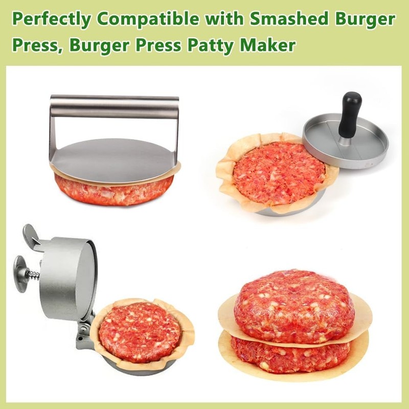 7 Inch Parchment Paper Rounds Set of 200 Hamburger Patty Paper/Burger Press gallery