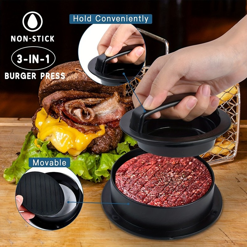 3-in-1 Stuffed Burger Maker – Non-Stick Patty Press Mold BBQ Kitchen Tool gallery