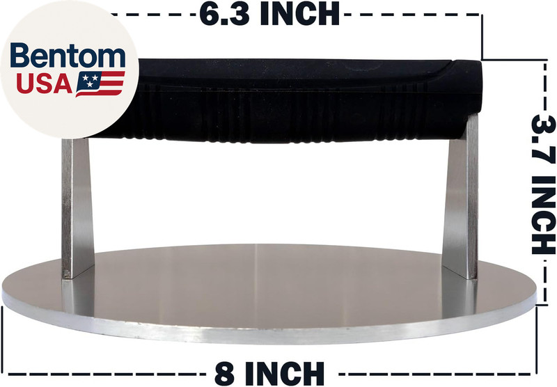 Stainless Steel Burger Smasher 3.25 LB – 8 Inch Steak Weight for Smash Burgers, gallery