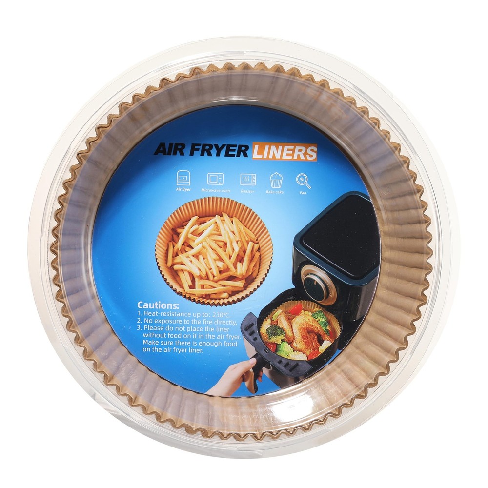 PEETOGER Air Fryer Liners Disposable,100PCS 6.5inch-100pcs, Paper-Round