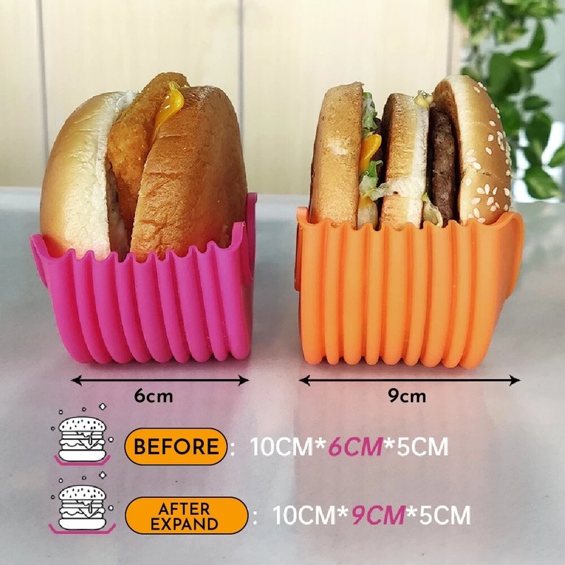 Silicone Burger holder anti spill food holder gallery