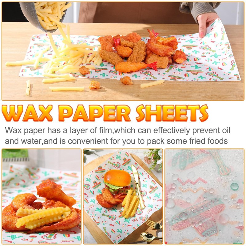 Epakh 600 Pcs Mexican Themed Deli Paper Sheets 11.81 x inches, White gallery
