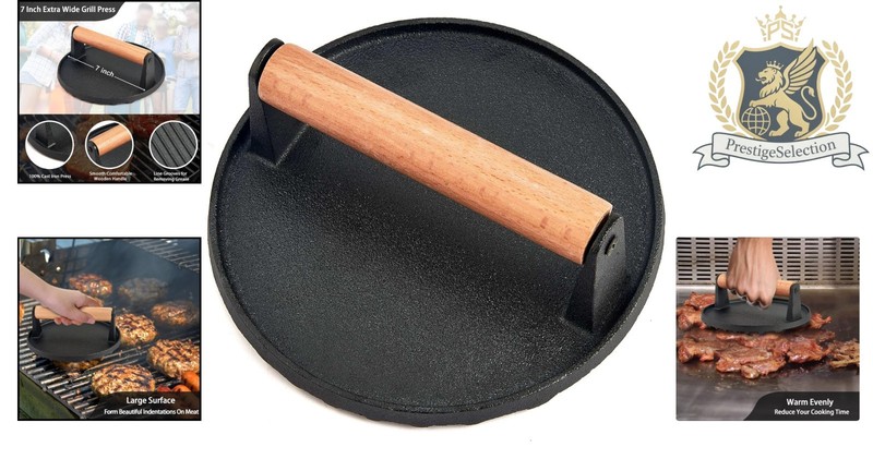 Heavy-Duty 2.6 lbs Cast Iron Press - Perfect for Indoor and Outdoor Chefs gallery