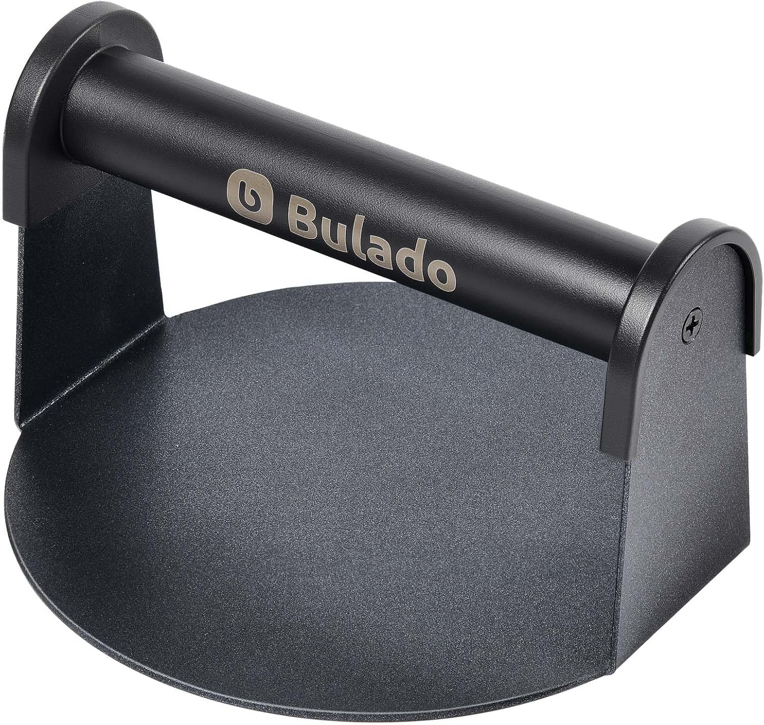 Burger Press 6'' Round Burger Smasher Griddle W/ Heat-Resistant Handle gallery